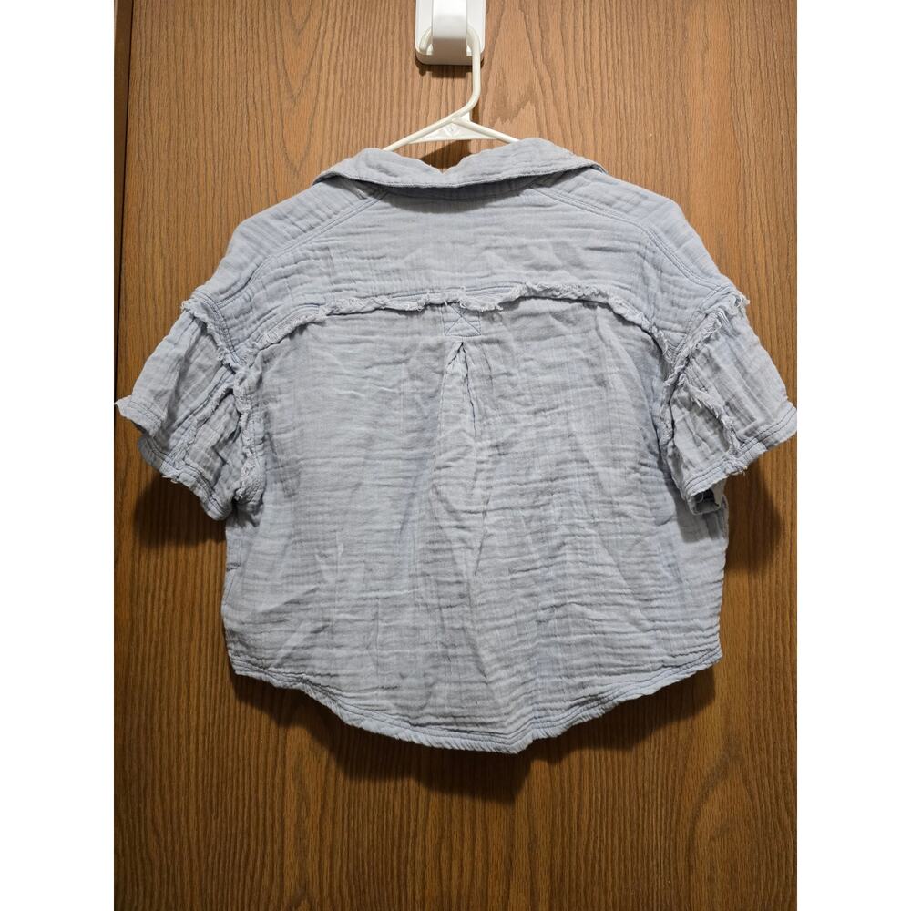 Free People We The Free XS Happy Days Gauze Distressed Crop Top Shirt - Picture 7 of 7